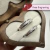 Adjustable Couples Ring Set - 925 Sterling Silver, Sanded Path Design, Personalized Engraved Rings, Promise Jewelry, Sustainable