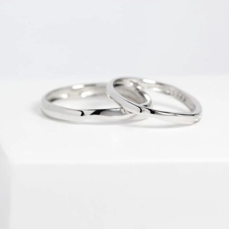 Simple Twist Couple Bands in 925 Sterling Silver, adjustable size, minimalist matching promise rings for him and her, perfect for weddings and anniversaries.