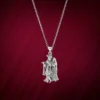 Pure Silver Radha Krishna Pendant with Chain – Spiritual Jewelry for Couples and Devotees