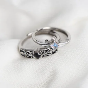 Customized Knight and Princess 925 Sterling Silver Zircon Couple Rings for Him and Her