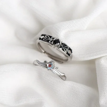 Customized Knight and Princess 925 Sterling Silver Zircon Couple Rings for Him and Her