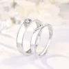 Heart Adjustable Silver Color Couples Ring Set, Matching Rings for Men and Women, Anniversary Gift, Elegant Gift Box