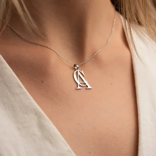 Custom Double Initial Necklace with Two Letter Pendant – Personalized Couple Necklace, Perfect for Gifting