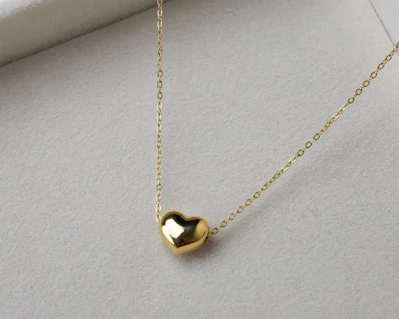 Minimalistic Gold Heart Necklace for Women - Dainty pendant perfect for everyday wear and gifting.