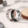 Heart-shaped personalized matching couple rings, ideal for anniversaries, weddings, and promise gifts with his and her sizes available