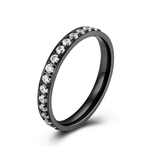 Matching titanium rings with zircon diamonds, adjustable fit, and free engraving. Perfect for couples! - Image 7