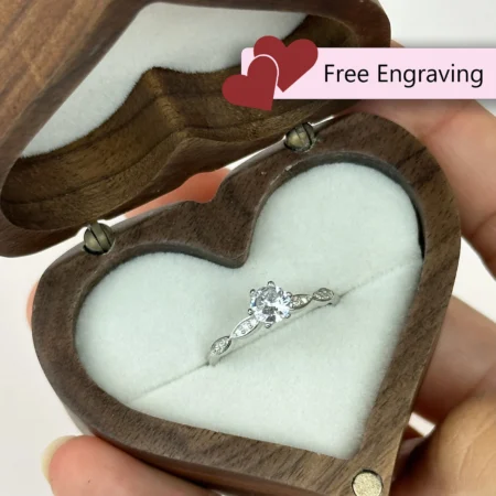 Adjustable Princess-Cut Zirconia Ring • 925 Silver Custom Promise Gift for Her
