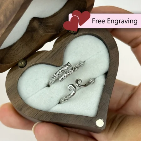 Adjustable Capricorn Zodiac Couples Rings • 925 Sterling Silver • Custom Engraved Promise & Anniversary Gift