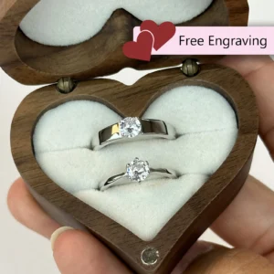 Adjustable Minimalist Couples Rings • 925 Sterling Silver Zirconia • Custom Engraved Gift