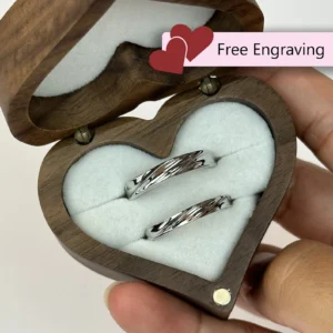 Adjustable Minimalist Couples Rings 925 Sterling • Custom Engraved Promise | Engagement | Long-Distance Gift