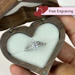 Adjustable Princess Cut Crown Ring • 925 Sterling Silver Zirconia • Custom Engraved Promise, Engagement & Anniversary Gift for Her