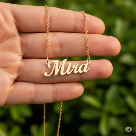 Oxidized silver personalized name necklace with dainty chain and engraved custom name pendant