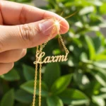 Adjustable oxidized silver name necklace with personalized plate pendant