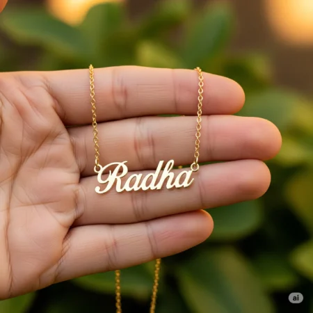 oxidized name necklace with romantic personalization
